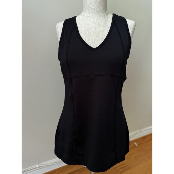 90 Degree by Reflex Women's Black Caged-Back Built-in Bra Tank Top Size L - Picture 1 of 11
